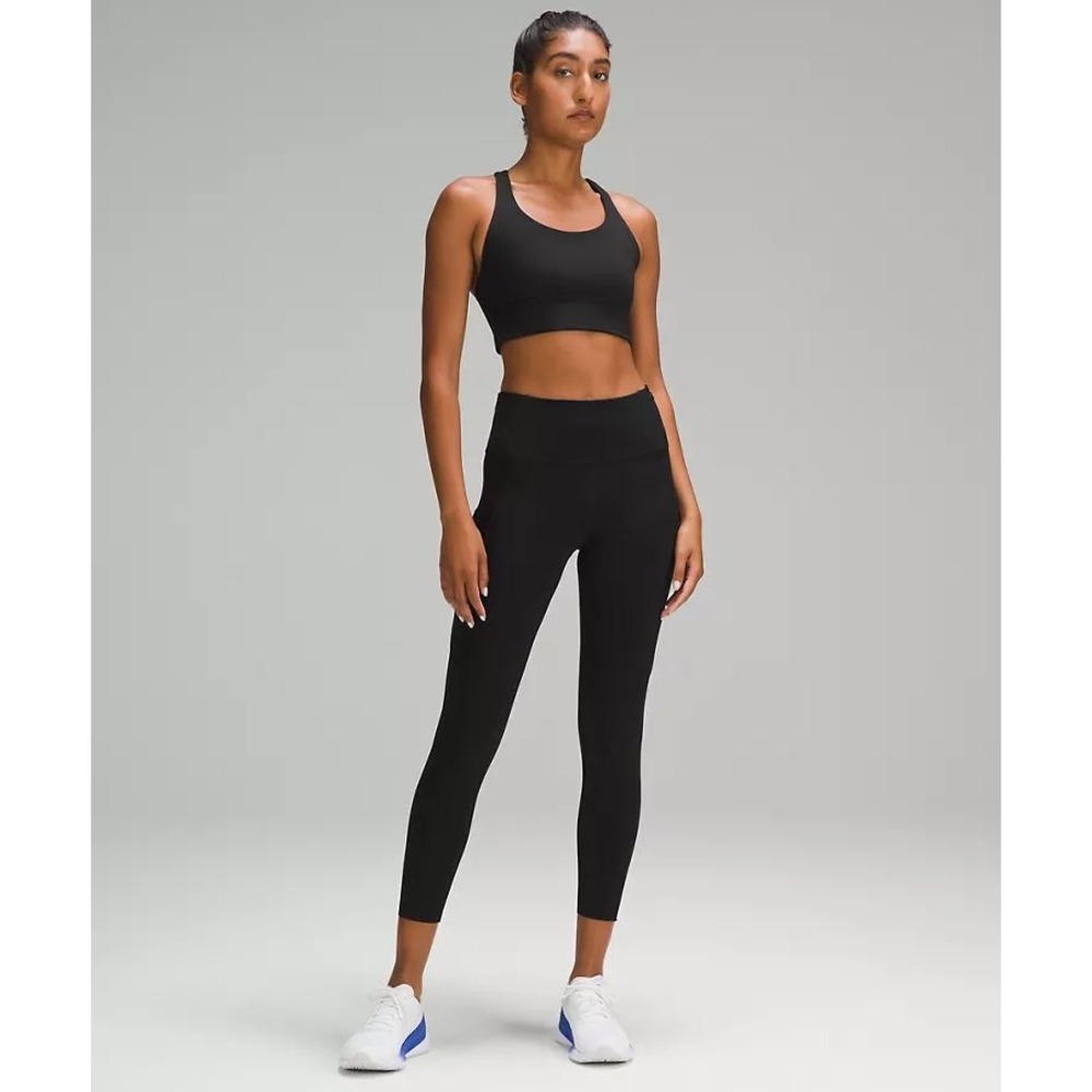 Lululemon fast and free high rise tight 25" womens size 4 black running athletic
